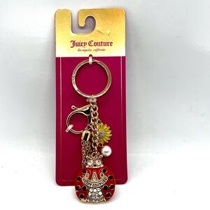 Juicy Couture Red and Gold Ladybug Bag Charm Key Holder | NWT